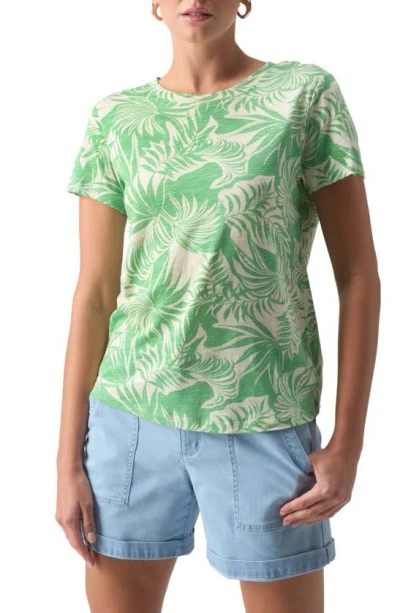 Sanctuary The Perfect Geo Print Cotton Blend Knit Top In Cool Palm