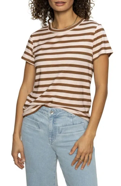 Sanctuary The Perfect Geo Print Cotton Blend Knit Top In Earth Pink