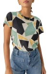 SANCTUARY SANCTUARY THE PERFECT GEO PRINT COTTON BLEND KNIT TOP