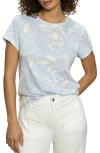 Sanctuary The Perfect Geo Print Cotton Blend Knit Top In Sky Floral