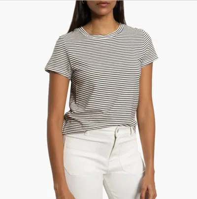 SANCTUARY THE PERFECT STRIPED TEE IN BLACK/STONE