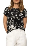Sanctuary The Perfect Geo Print Cotton Blend Knit Top In Black