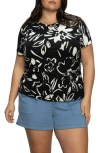 Sanctuary The Perfect T-shirt In Black Ink Floral
