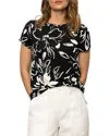 Sanctuary The Perfect Geo Print Cotton Blend Knit Top In Black Ink