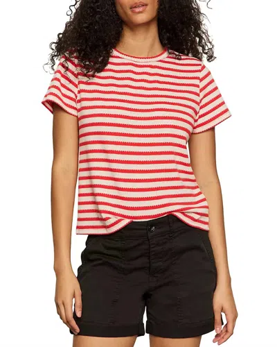 Sanctuary Perfect Texture Stripe Short Sleeve Sweater In Multi