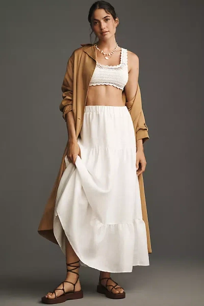 SANCTUARY THE PRAIRIE LINEN TIERED MAXI SKIRT