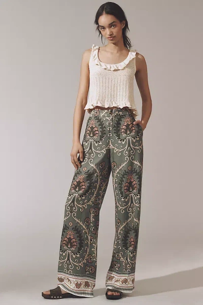Sanctuary The Soft Printed Linen Blend Trouser Pants In Multicolor