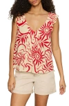 Sanctuary The Time Off Flutter Sleeve Button-up Top In Red