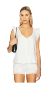 Sanctuary Time Off Shell V-neck Top In White