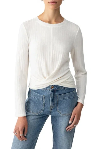 Sanctuary The Twist Front Rib Knit Top In Sapphire Dream