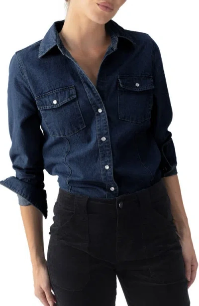 Sanctuary The Western Denim Shirt In Blue Slate