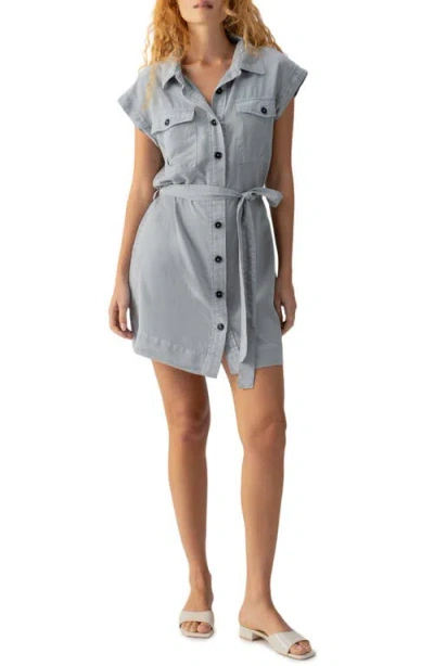 Sanctuary Theo Short Sleeve Mini Shirtdress In Eucalyptus