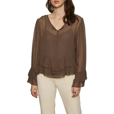 Sanctuary There She Goes Georgette Top In Brown