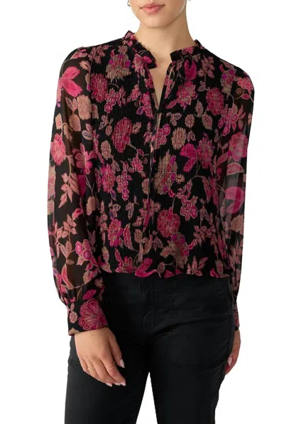 Sanctuary Think Of You Smoked Blouse In Floral In Purple
