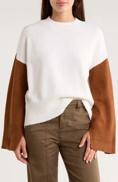 Sanctuary Throw Me On Colorblock Sweater In Brown