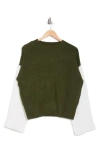 Sanctuary Throw Me On Colorblock Sweater In Fatigue/scone