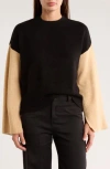 Sanctuary Throw Me On Colorblock Sweater In Black