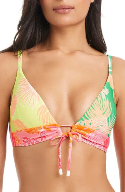 Sanctuary Tie Front Bikini Top In Multi