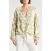 Sanctuary Tie Front Button-up Shirt In Multi