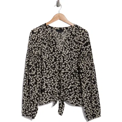 Sanctuary Tie Front Button-up Shirt In Multi