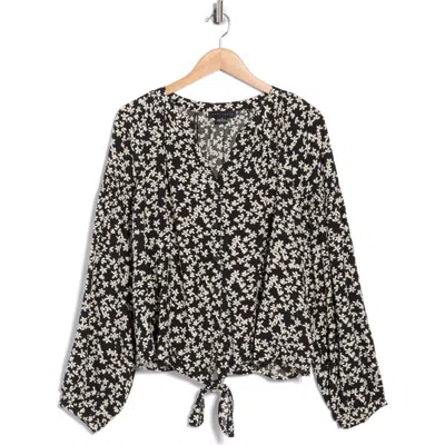 Sanctuary Tie Front Top In Black