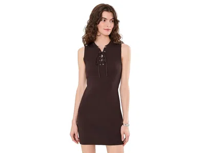 Sanctuary Tied Together Sweater Dress Women's Dress Rich Soil: Md (us 8) In Brown