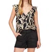 Sanctuary The Time Off Flutter Sleeve Button-up Top In Black