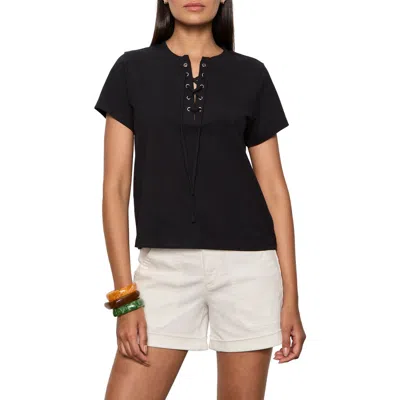 Sanctuary Timeless Lace-up T-shirt In Black