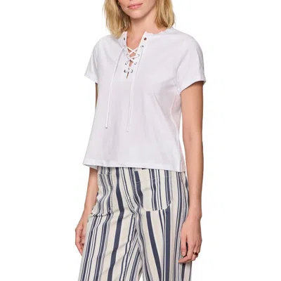 Sanctuary Timeless Lace-up T-shirt In White