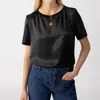 Sanctuary Timeless Satin Short Sleeve Tee In Black In Black