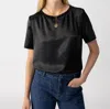 Sanctuary Timeless Satin Short Sleeve Tee In Black In Black
