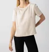 Sanctuary Timeless Satin Tee In Toasted Almond