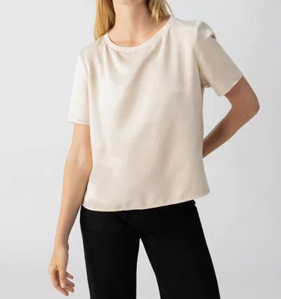 Sanctuary Timeless Satin Tee In Toasted Almond