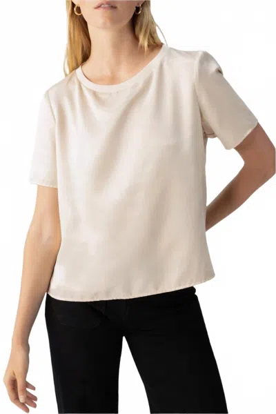 Sanctuary Timeless Satin Tee In Toasted Almond In Neutral