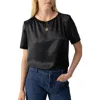 Sanctuary Timeless Satin Short Sleeve Tee In Black In Black