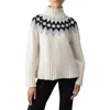 Sanctuary Women's Tis The Season Fair Isle Turtleneck Sweater In Toasted Almond