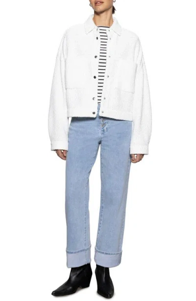 Sanctuary Trimmer Knit Shacket In Chalk