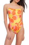 Sanctuary Tropic Escape Side Ruched One-piece Swimsuit