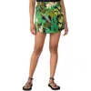Sanctuary Tropical Floral Faux Wrap Miniskort In Tropical Green