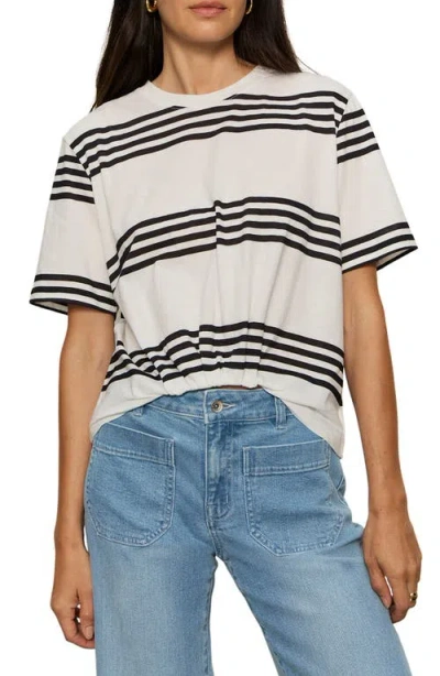 Sanctuary Tuck It Under Stripe Cotton T-shirt In White
