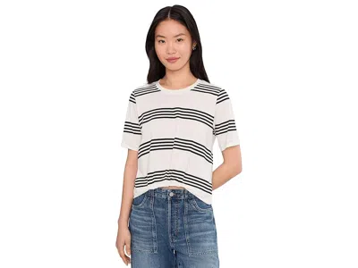 Sanctuary Tuck It Under Stripe Cotton T-shirt In White