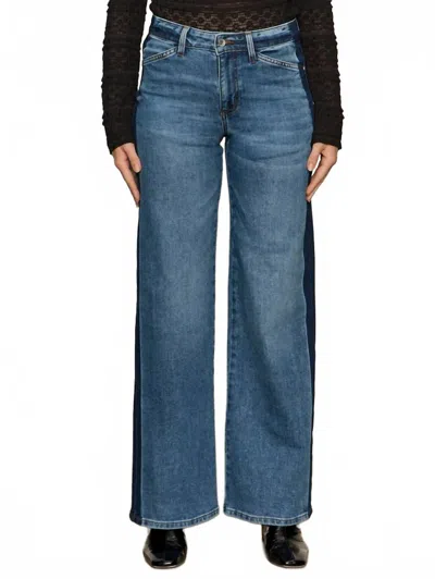 Sanctuary Tuxedo Relaxed Straight Jean In Flirt In Blue