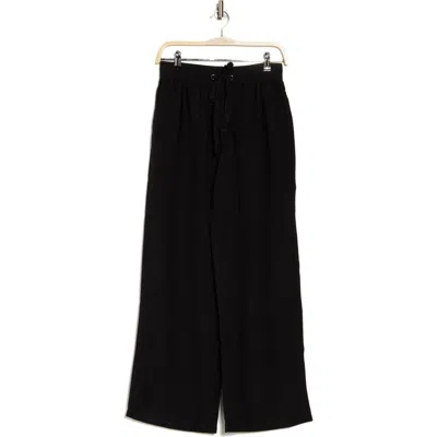 Sanctuary Twill Wide Leg Pants In Black