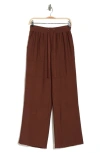 Sanctuary Twill Wide Leg Pants In Dark Clay