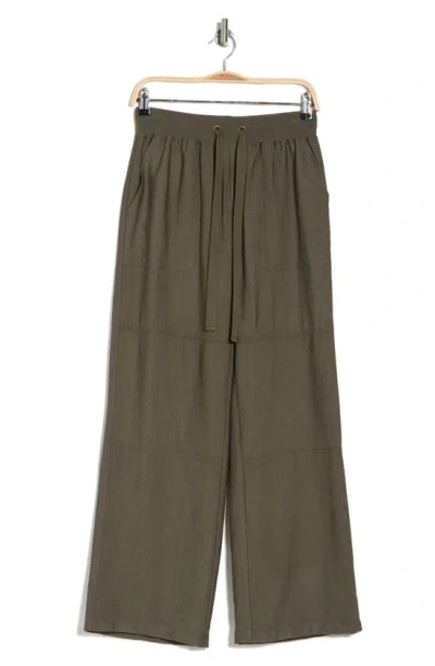 Sanctuary Twill Wide Leg Pants In Brown