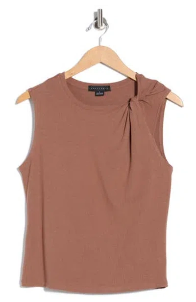 Sanctuary Twist Crewneck Tank In Brown