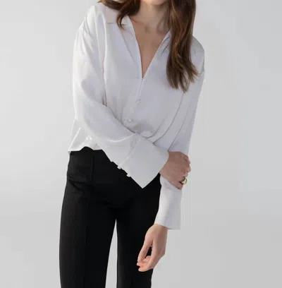 Sanctuary Twist Detail Blouse In Winter White In Multi