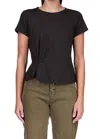 Sanctuary Twist Front Crew Neck Tee In Black In Black