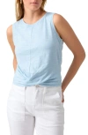 Sanctuary Twisted Cotton Blend Slub Jersey Tank In Blue Bliss