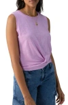 Sanctuary Twisted Cotton Blend Slub Jersey Tank In Iris